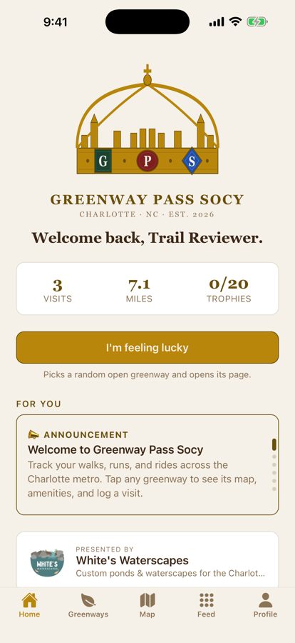 Greenway app screen
